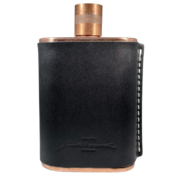 Jacob Bromwell Main Catalog Jet Black Leather Flask Sleeve